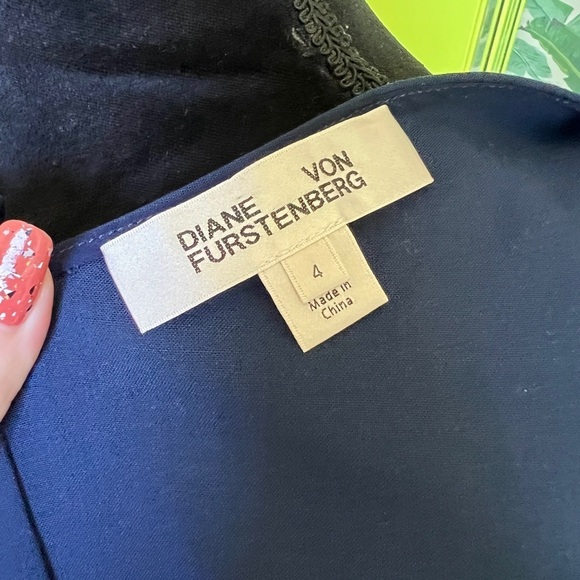 Diane Von Furstenberg Women’s Blue Colorblock Asymmetric Midi Tank Dress 4 - Picture 9 of 10